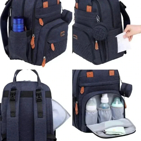 Best Diaper Backpack for Parents on the Go Navy Blue BabbleRoo Original - Picture 3 of 11